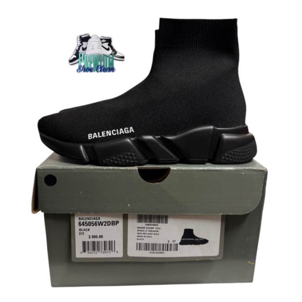 Balenciaga Speed Trainers Runner Mid Top Platform Sneakers Black - US 7